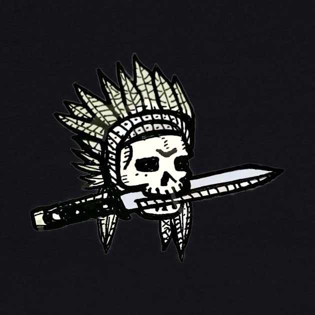 INDIAN SKULL BITES THE KNIFE by MattisMatt83